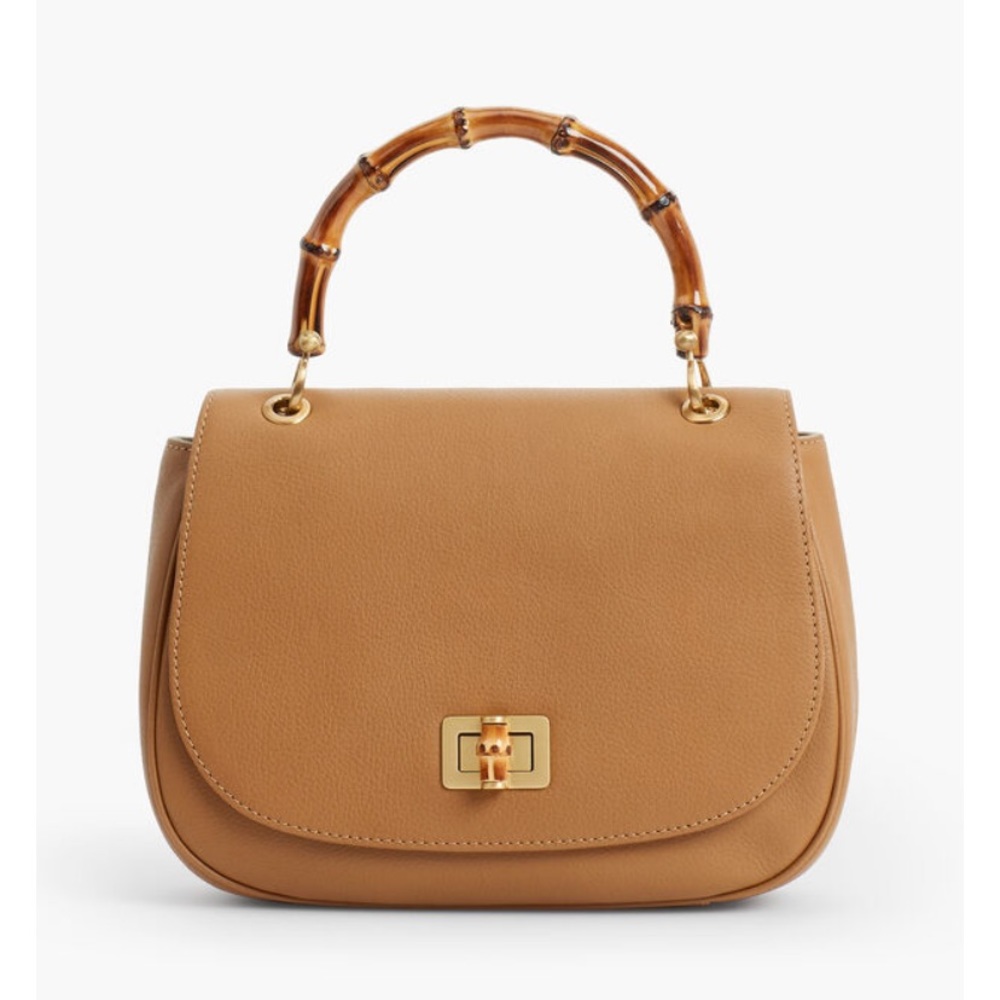 BRAND NEW NEVER WORN PEBBLED LEATHER, BAMBOO PURSE